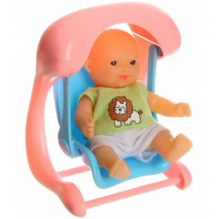 Набор "Пупс на стульчике" с кроваткой и одеждой Shenzhen Toys
