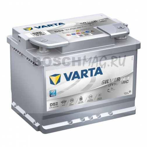 Аккумулятор VARTA Start - Stop Plus AGM D52 60 Ач (A/h) обратная полярность - 560901068 VARTA D52 5601878