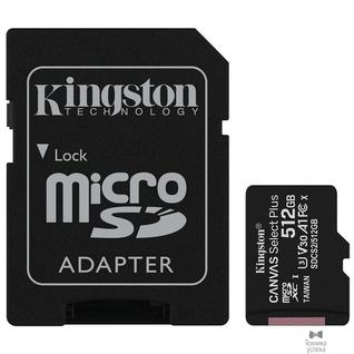 Kingston MicroSD 512GB Kingston microSDXC Class 10 UHS-I U3 Canvas Select Plus (SD адаптер) 100MB/s SDCS2/512GB