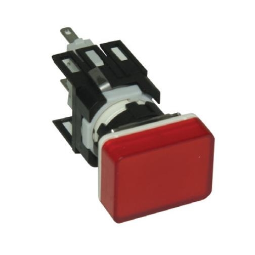 Кнопка квадратная без фиксации с подсветкой-светодиод красная D060KDK Емас 900862 1