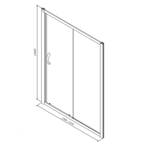 Дверь в нишу AM.PM Bliss L W53S-1401190MT (Матовый хром, Прозрачное стекло) 38105507 1