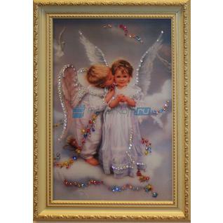 Картина "Ангелочки" со стразами Swarovski