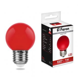 Светодиодная лампа Feron LB-37 (1W) 230V E27 красный