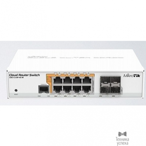 Mikrotik MikroTik CRS112-8P-4S-IN маршрутизатор 8х10/100/1000 Ethernet, 4 x SFP ports 37405040