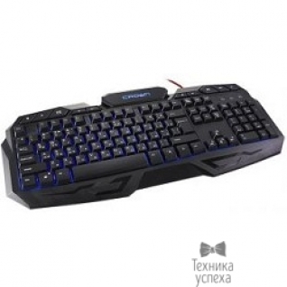 Crown CROWN CMKG-100 CM000001537 Клавиатура игровая, защита от воды, 114 клавиш ,10 мультимедийных клавиш, светодиодная подсветка, 1.8м, 1140г клавиатура утяжелена металлическои? пластиной