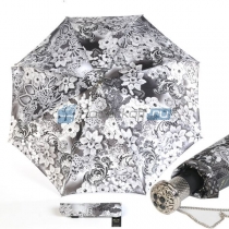 Зонт складной "Вязаные цветы Люкс" серый
