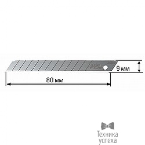 Olfa Лезвия OLFA сегментированные из нержавеющей стали, 9х80х0,38мм, 13 сегментов, 50шт OL-AB-50S 5796711