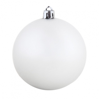 Елочный блестящий шар, белый, 15 см Snowmen