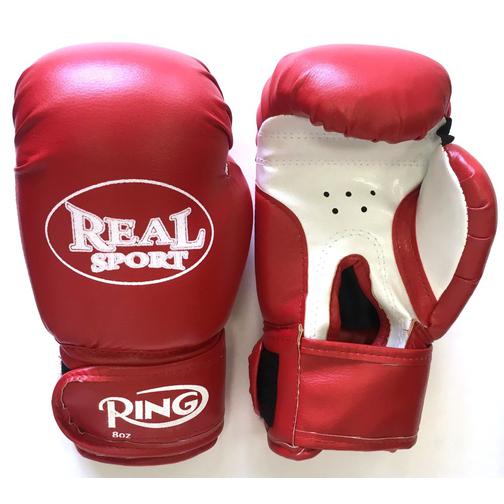 Перчатки боксерские Realsport 10 унций, красный 42220928