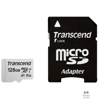 Transcend Micro SecureDigital 128Gb Transcend Class 10 TS128GUSD300S-A MicroSDXC Class 10 UHS-I U3, SD adapter