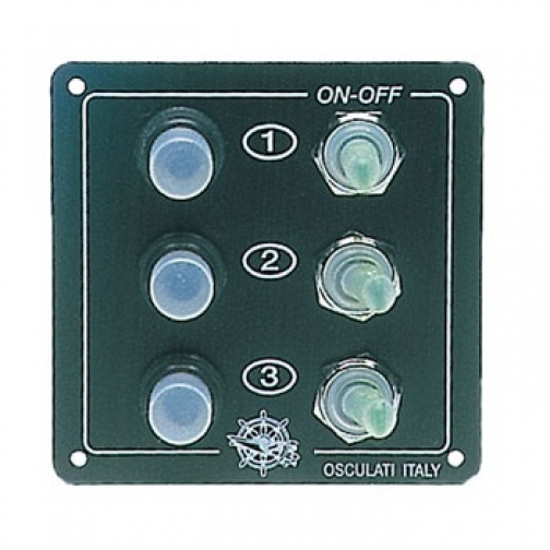 Панель выключателей Osculati с предохранителями, 3 тумблера (10235937) 1389661