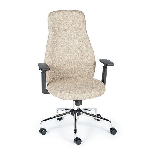 Кресло офисное Милан/хром крестовина/черные подлокотник/бежевая ткань NORDEN Chairs 42859296