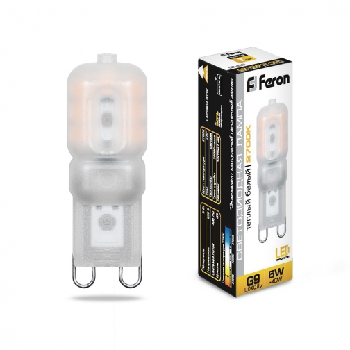 Светодиодная лампа Feron LB-430 (5W) 230V G9 2700K 8164397