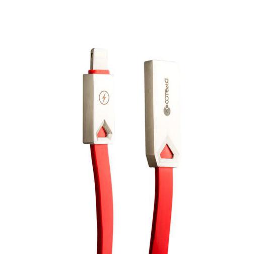 USB дата-кабель COTEetCI M26 FLAT series Lightning Flat Cable CS2140-1.2M-RD (1.2 м) красный 42531310