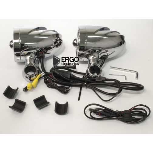 Мотоакустика Ergo ER600M (встроенный усилитель, 4” Hi-Fi динамики 2 шт. 2х100 Вт.) хром Ergo 6651346 6