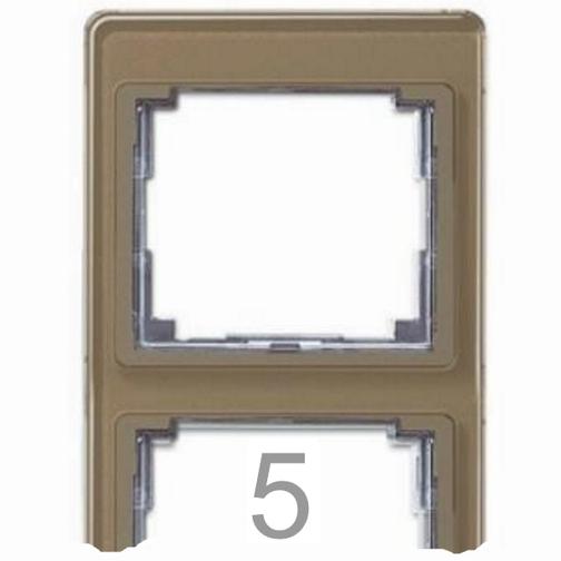 Рамка Jung SL 500 (SL585GB) 5 постов вертикальная золотая бронза акриловое стекло 38101184