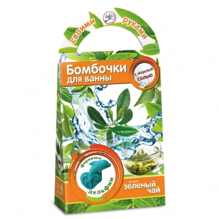 Набор для создания бомбочек для ванны "Дельфин", зеленый чай Аромафабрика