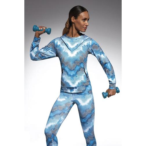 Толстовка с капюшоном для фитнеса свободного кроя Energy голубой S Energy blouse Bas Bleu 42415668