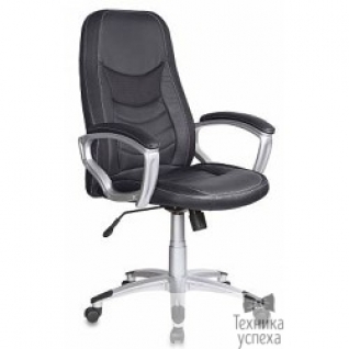 Buro Бюрократ T-9910/Black (Кресло руководителя черный искусственная кожа (пластик серебристый)