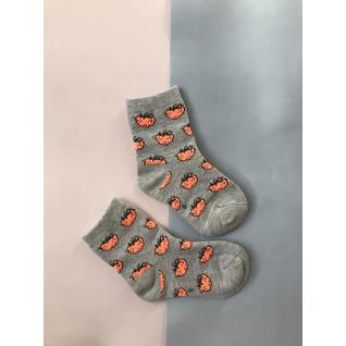 3939 носки детские томаты серый Роза (12-18) (18)