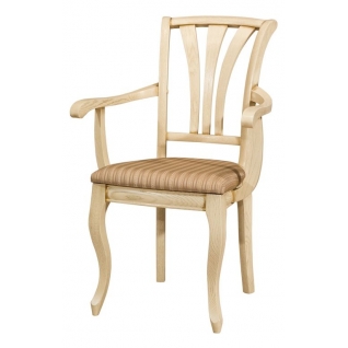 Кресло из массива дуба Марсель-2 слоновая кость с бронзовой патиной