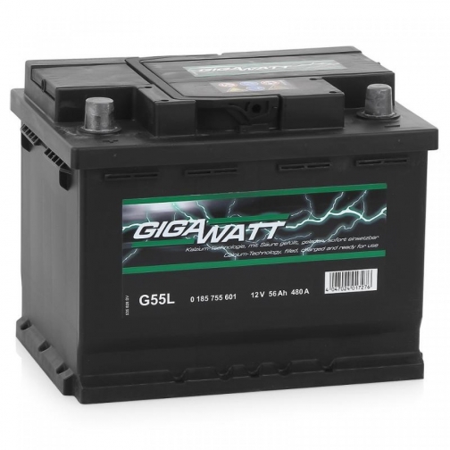 Аккумулятор GIGAWATT G55L 556 401 048 - 56Ач прямая полярность GIGAWATT G55L 2060625