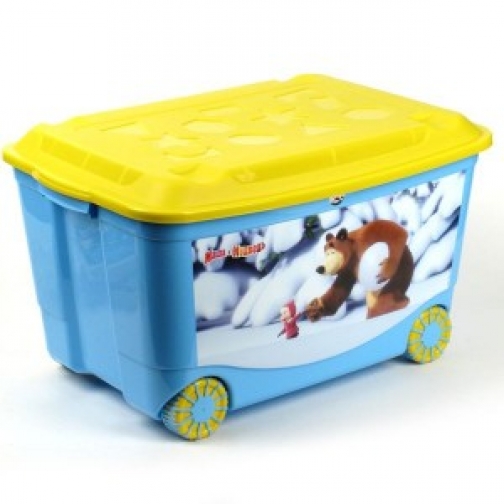 Ящик на колесах для хранения игрушек «Маша и Медведь» Бытпласт 37729365