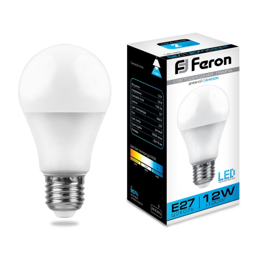 Светодиодная лампа Feron LB-93 (12W) 230V E27 6400K A60 8163785