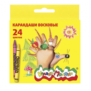 Набор восковых карандашей, 24 цвета Каляка-Маляка