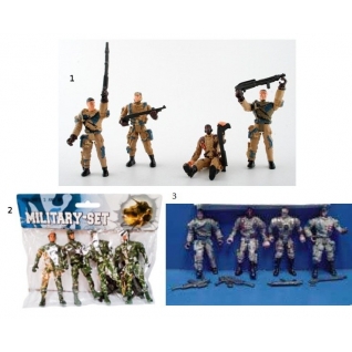 Военный набор "Четыре солдата с оружием", 9 см Shenzhen Toys