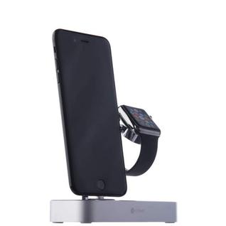 Док-станция&USB-концентратор COTEetCI Base (B18)MFI для Apple Watch & iPhone X/ 8 Plus/ 8/ SE 2in1 stand (CS7200-TS) Серебро