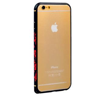 Бампер металлический iBacks Colorful Arc-shaped Loulan Aluminium Bumper for iPhone 6s/ 6 (4.7) - gold edge (ip60015) Черный