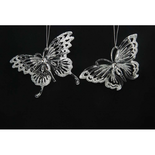 Украшение Бабочка, цвет серебро, акрил, ассортимент 37657053