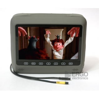 Подголовник со встроенным DVD плеером и LCD монитором 9" ERGO ER9HD (Серый) Ergo