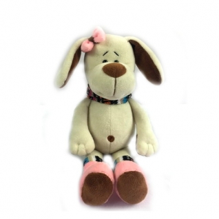 Мягкая игрушка "Собака с розовым бантом", 17 см ABtoys
