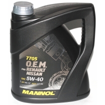 Моторное масло MANNOL 7705 O.E.M. 5W40 4л for Renault Nissan арт. 4036021401515