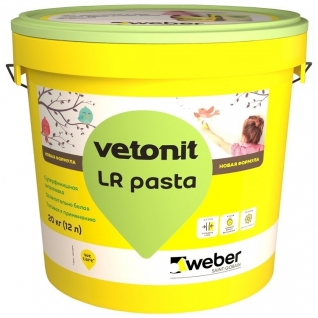 ВЕТОНИТ ЛР Паста шпатлевка готовая под покраску (20кг) / WEBER.VETONIT LR Pasta готовая суперфинишная шпаклевка под покраску (20кг) Ветонит