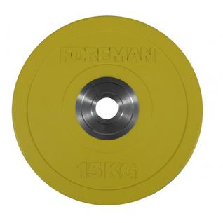 Foreman Диск бампированный обрезиненный цветной FOREMAN FM/BM-15KG-YL (15 кг)