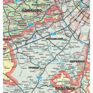 Настенная карта Московская область, 1:225тыс.,1,5x1,4м.