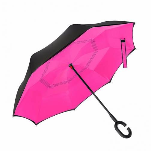 Обратный зонт наоборот Антизонт розовый Umbrella 37697882 2