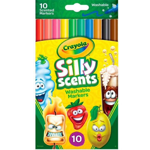 Ароматизированные фломастеры Silly Scents с тонким пером, 10 цветов Crayola 37708540