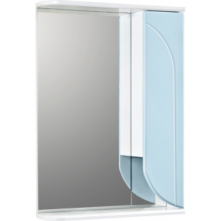 Зеркало-шкаф АкваМаста 25 правостороннее голубой со светильником