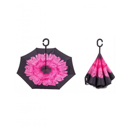 Обратный зонт наоборот Антизонт Розовый пион Umbrella 37697878