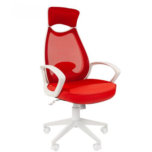 Кресло CHAIRMAN 840 белый пластик/красная сетка/красная ткань 42863062 4