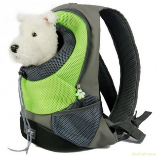 Рюкзак переноска для собак "Спорт" зеленый (45см)