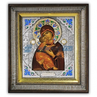 Икона "Пресвятая Богородица Владимирская" (с эмалями)