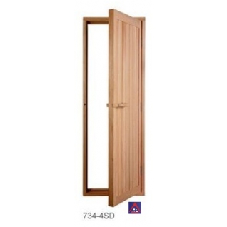 Дверь SAWO 734-4SD, глухая деревянная с порогом, кедр