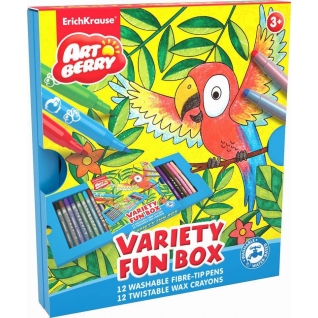 Набор для творчества Artberry - Variety Fun Box, 12 фломастеров, 12 мелков Erich Krause