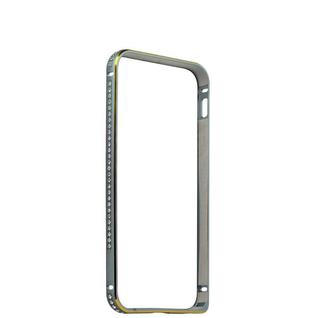 Бампер металлический COTEetCI для iPhone SE/ 5s/ 5 - (CS1618-GYG) (Серый космос) Графитовый с белыми кристаллами