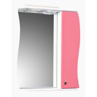 Зеркало-шкаф АкваМаста 02 темно-розовый правый с подсветкой